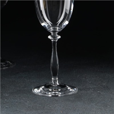 Набор бокалов для вина из хрустального стекла «Анжела», 6 шт., 350 мл