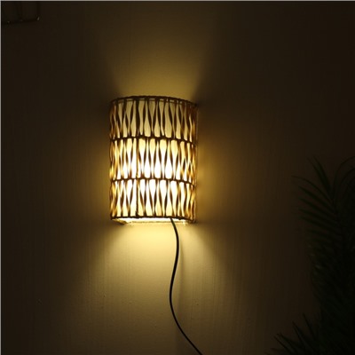 Светильник настенный из ротанга «Нафиса», 1×120 Вт, Е27, 16×10×23 см