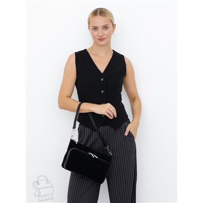 Сумка женская кожаная 8200PEF black Polina&Eiterou  в Новосибирске