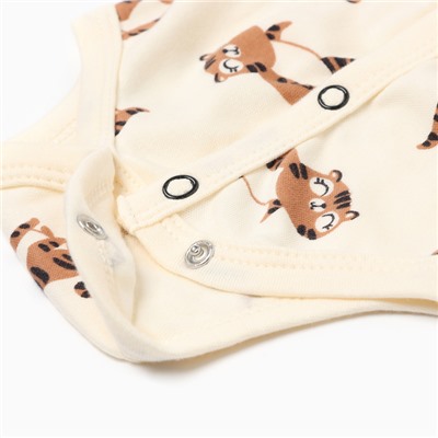 Боди на кнопках Крошка Я «Тигруля», рост 68-74 см, бежевое