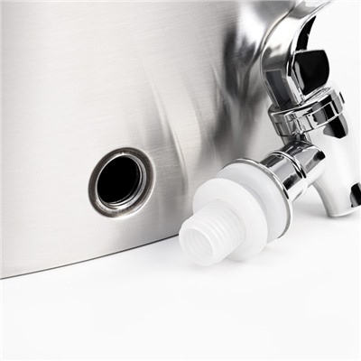 Фляжка Мастер К, 1.8 л, с краником, подарочная, армейская, 60 oz, нержавеющая сталь, серебристая