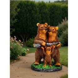 Садовая фигура из полистоуна «Мишки-семейка», 45×25×32 см