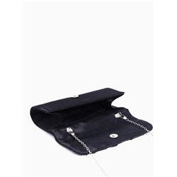 Сумка-клатч вечерняя на магните, на цепочке, чёрная