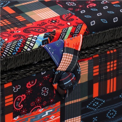 Шкатулка для рукоделия и шитья «Пэчворк. Узоры», хранение ниток, иголок, мелочи, 19×26×14.5 см