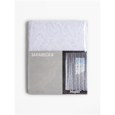 Тюль на кухню без шторной ленты 165×170 см, цвет белый, 100% полиэстер