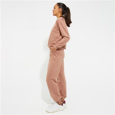 Костюм женский (свитшот, брюки) MINAKU: Casual Collection, размер 46, цвет песочный
