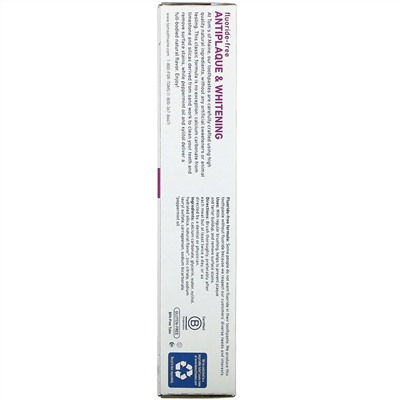Tom's of Maine, Natural Antiplaque & Whitening Toothpaste, Fluoride Free, Peppermint, 5.5 oz (155.9 g)