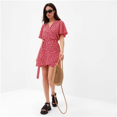 Платье мини женское MIST Flower, красное, размер 50