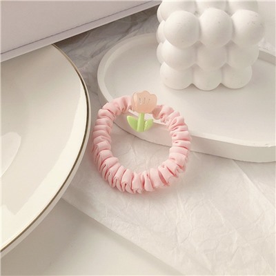 Резинка для волос текстильная с Тюльпаном