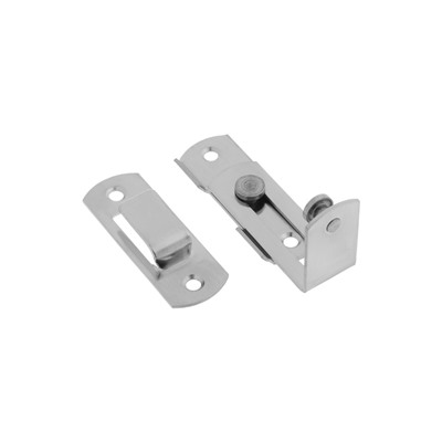 Шпингалет накладной ТУНДРА, угловой, 60×43 мм, цвет хром