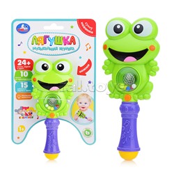 Погремушка Лягушка (24 песен, фраз, звуков, свет. бат.) на картоне