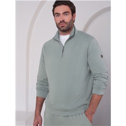 Свитшот с воротом стойкой на молнии из эластичного футера двухнитки