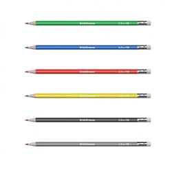 Карандаш пластиковый "Классика 101" HB трехгранный, с ластиком 55270 ErichKrause