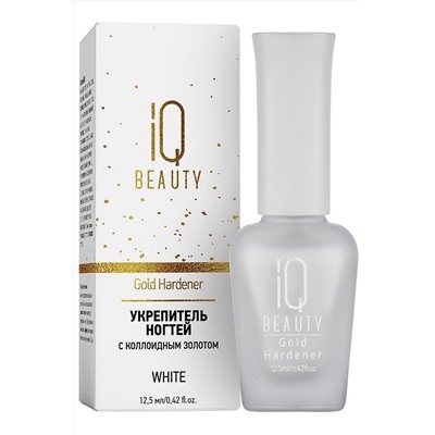 IQ Beauty Укрепитель для ногтей с коллоидным золотом / Gold Hardener White, 12,5 мл KRISTALLER, 1110201