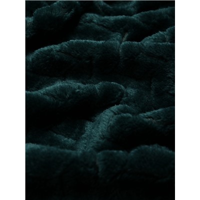 Плед «Этель» Zig-zag, 150×200 см, корал-флис, изумрудный