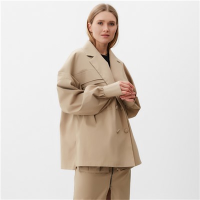 Пиджак женский MINAKU: Safari, бежевый, размер 48