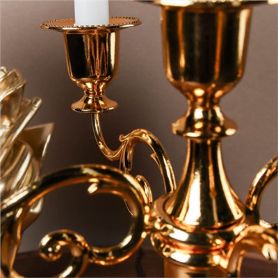 Подсвечник на 5 свечей 25 см золото / 6305G /уп 30/