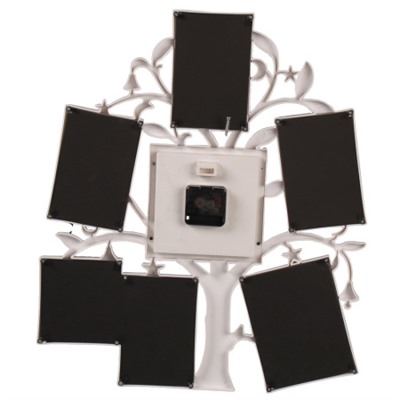 Фоторамка коллаж с часами Дерево 53х45 см / K9097 /уп 18/ 6 фото