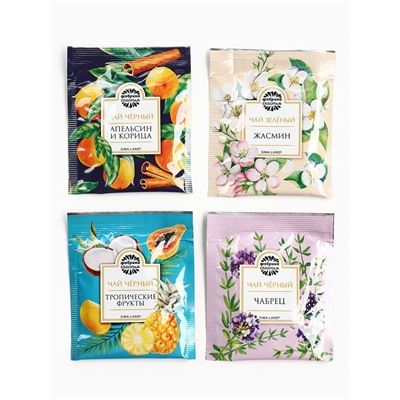 Чай подарочный «Расцветай от любви», весовой чай 40 г (2 шт. × 20 г)., чай в пакетиках 21.6 (12 шт. × 1.8 г).