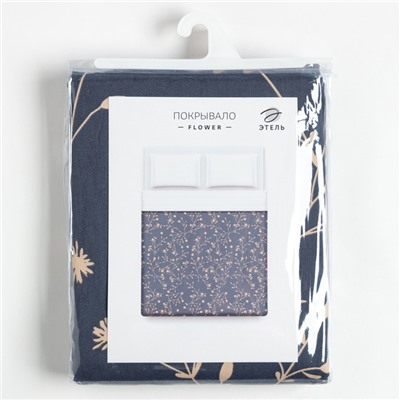 Покрывало 2-спальное «Этель» Flowers, 180×215 см, 100% хлопок