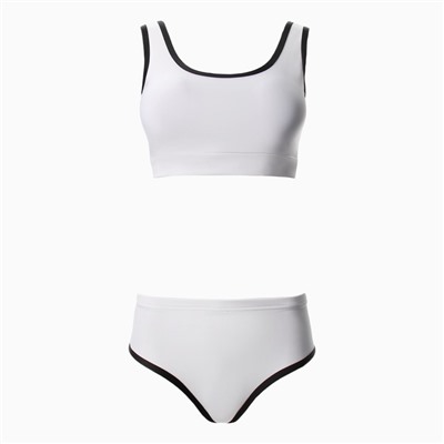 Купальник раздельный спортивный женский, размер 48, белый