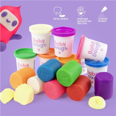 Тесто для лепки BabyDough, набор 8 цветов, яркие