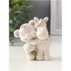 Фигурка «Мишка с лошадкой», 8.5×7×6 см, натуральный