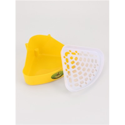 Туалет для кроликов и хорьков, 24×18×11 см, угловой, пластик, жёлтый