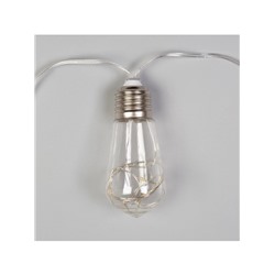 Гирлянда «Нить» 3 м с насадками «Лампа», IP20, прозрачная нить, 80 LED, свечение тёплое белое, 8 режимов, 220 В