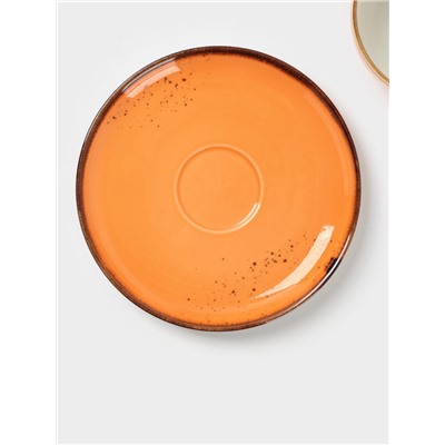 Чайная пара Magistro «Церера», 2 предмета: чашка 250 мл, блюдце d=16.3 см, фарфор, оранжевая