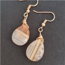 Серьги из натурального камня Агат, 1045, арт.218.136