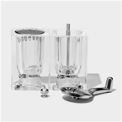 Набор для специй Magistro Glace, 2 предмета: мельница с ручкой, солонка, акрил, прозрачный