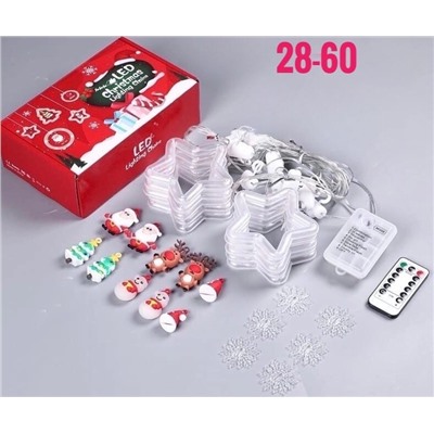 Новый Гирлянда Звезды ⭐и Снежинки - _ _10Led , с пультом ,