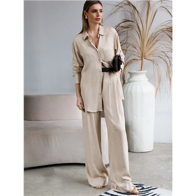 Свободные брюки изо льна с вискозой