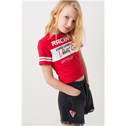 Шорты текстильные джинсовые для девочек PLAYTODAY, 1240786