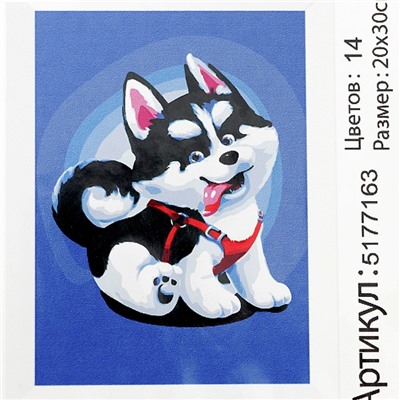 Картина по номерам на холсте с подрамником «Щенок хаски», 30×20 см