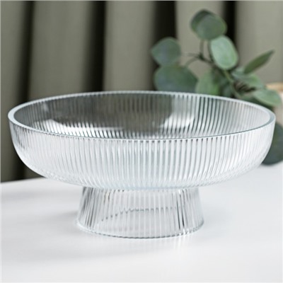 Ваза для фруктов «Камелия», 26.3×11 см, прозрачный