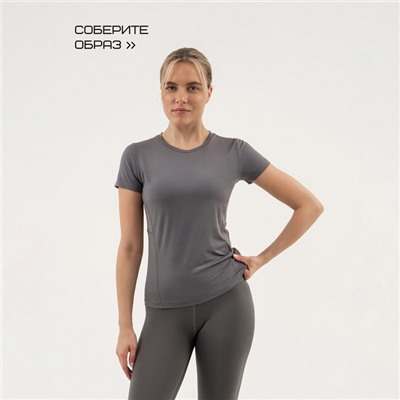 Футболка со вставками женская Resport, бифлекс, размер 42 (XS), серая
