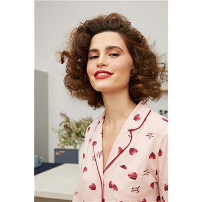 Халат ночной укороченный жен Mia Cara SS21WJ322 French Kiss сердечки