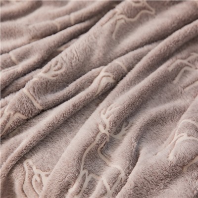 Плед светящийся в темноте «Этель Олени», 200×220 см,100% п/э, корал-флис 220 г/м²