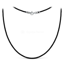 Шнурок текстильный из чернёного серебра ИГ-001ч