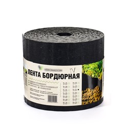 Лента бордюрная, 15 см×10 м, пластиковая, садовая, цвет серый гранит