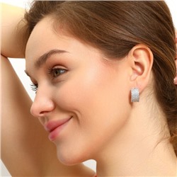 Серьги дорожки ювелирная бижутерия коллекция "Дубай", покрытие посеребрение, встака: фианиты, цвет: прозрачный, арт.213.371