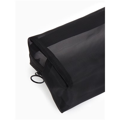 Косметичка Classic, полупрозрачная, на молнии, чёрная