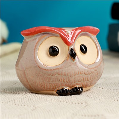 Декоративный горшок для цветов «Совёнок Бом», 150 мл, 8×6×5.5 см, керамический