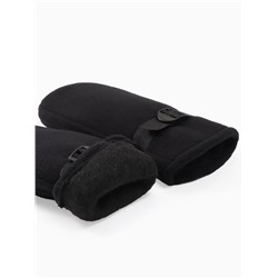 Варежки флисовые зимние мужские, размер 25 см, чёрные