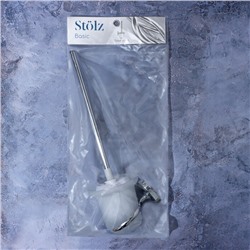 Ёрш для унитаза с подставкой настенный Штольц Stölz «Нео», 12×14×36 см, цвет хромированный