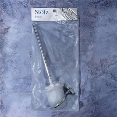 Ёрш для унитаза с подставкой настенный Штольц Stölz «Нео», 12×14×36 см, цвет хромированный