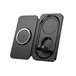 ЗУ Сетевое Беспроводное Hoco CQ13 Triumph 3-in-1 travel folding wireless fast charger (black)