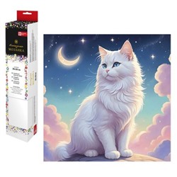 Алмазная мозаика по номерам 30х30 см "ЛУННЫЙ КОТ" 68596 Феникс